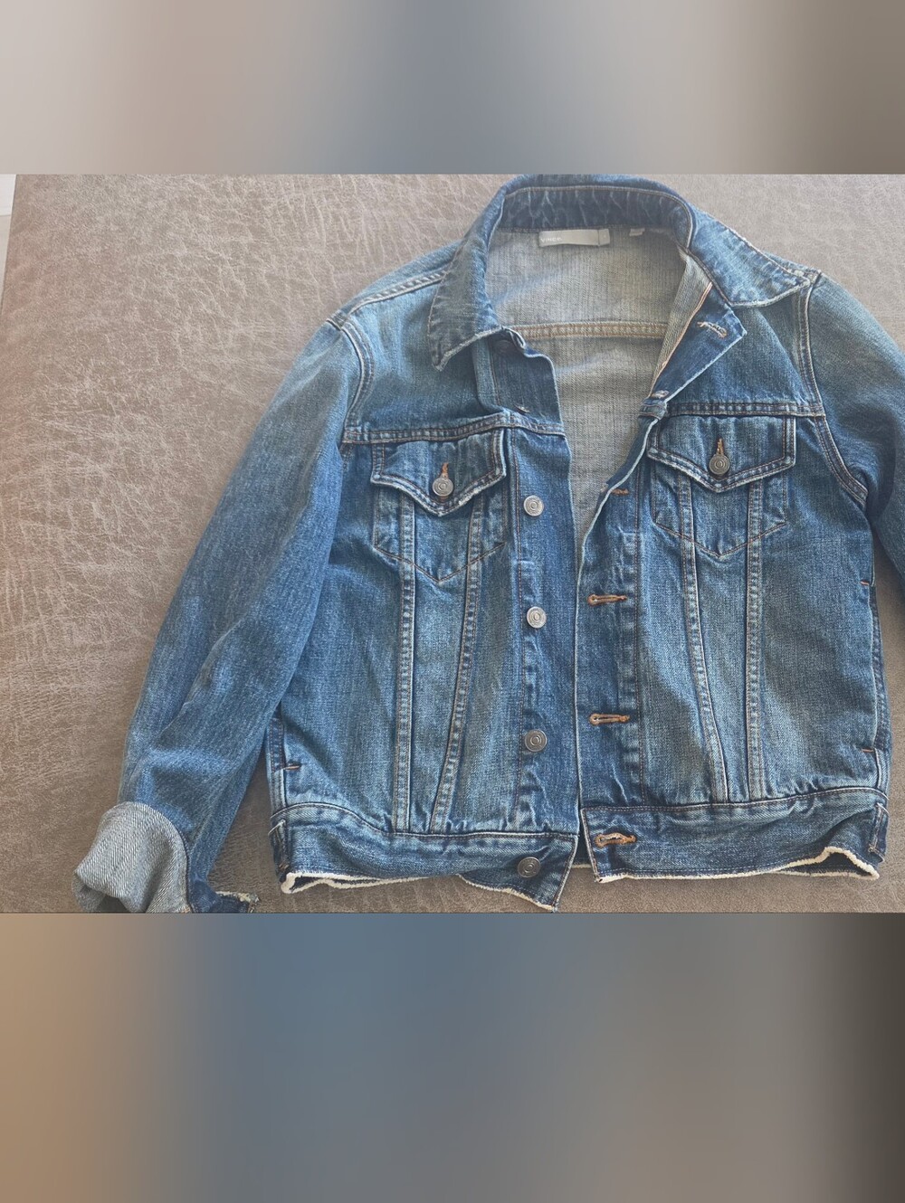 Vince Blue Denim Jean Jacket - Classic Button Front Sz SMALL